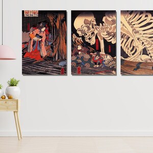 Set of Japanese Prints,utagawa Kuniyoshi Princess Canvas Wall Art ...