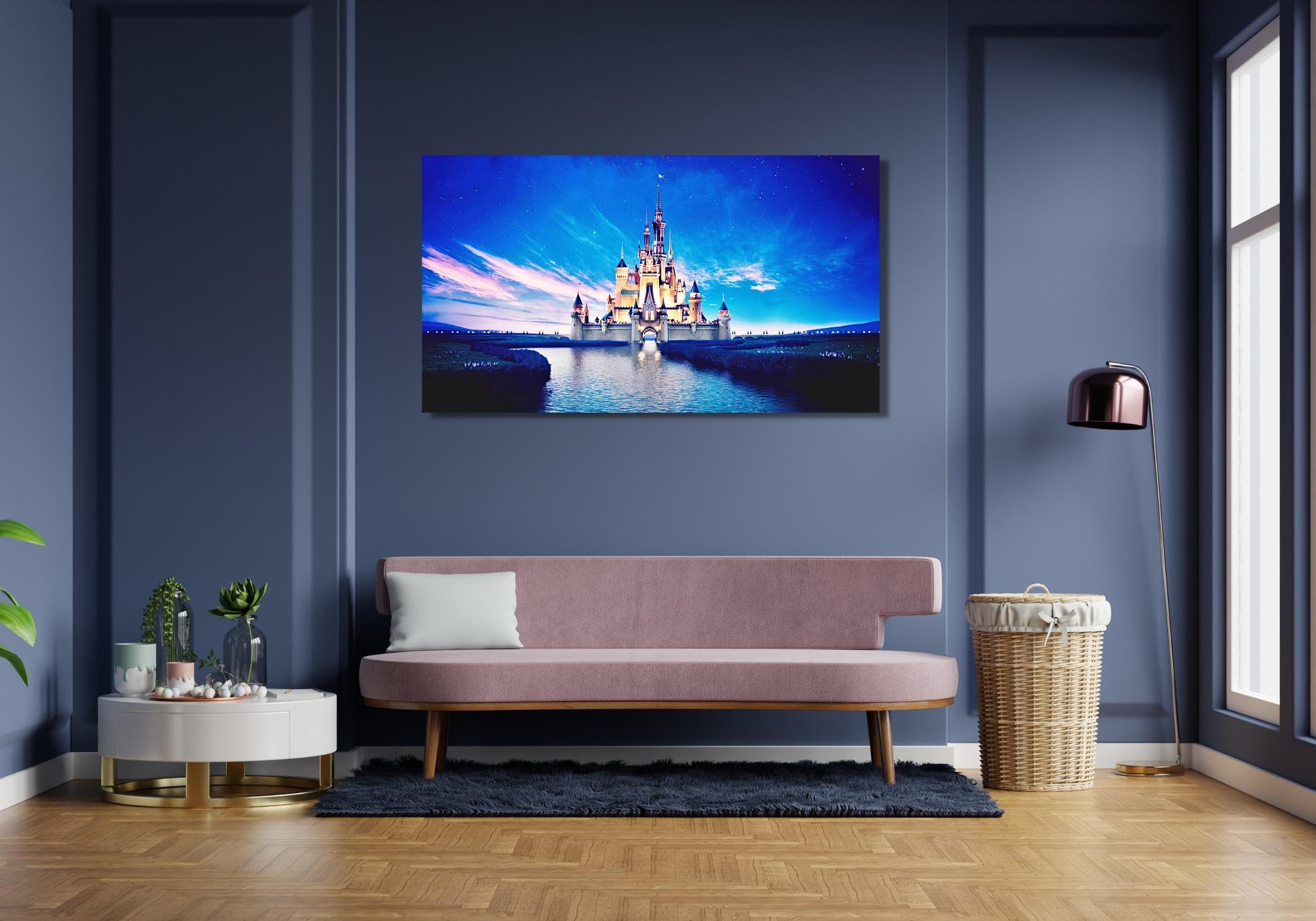 Disney Princess Art Wall Desing, Disney Cinderella Castle Canvas Print ...