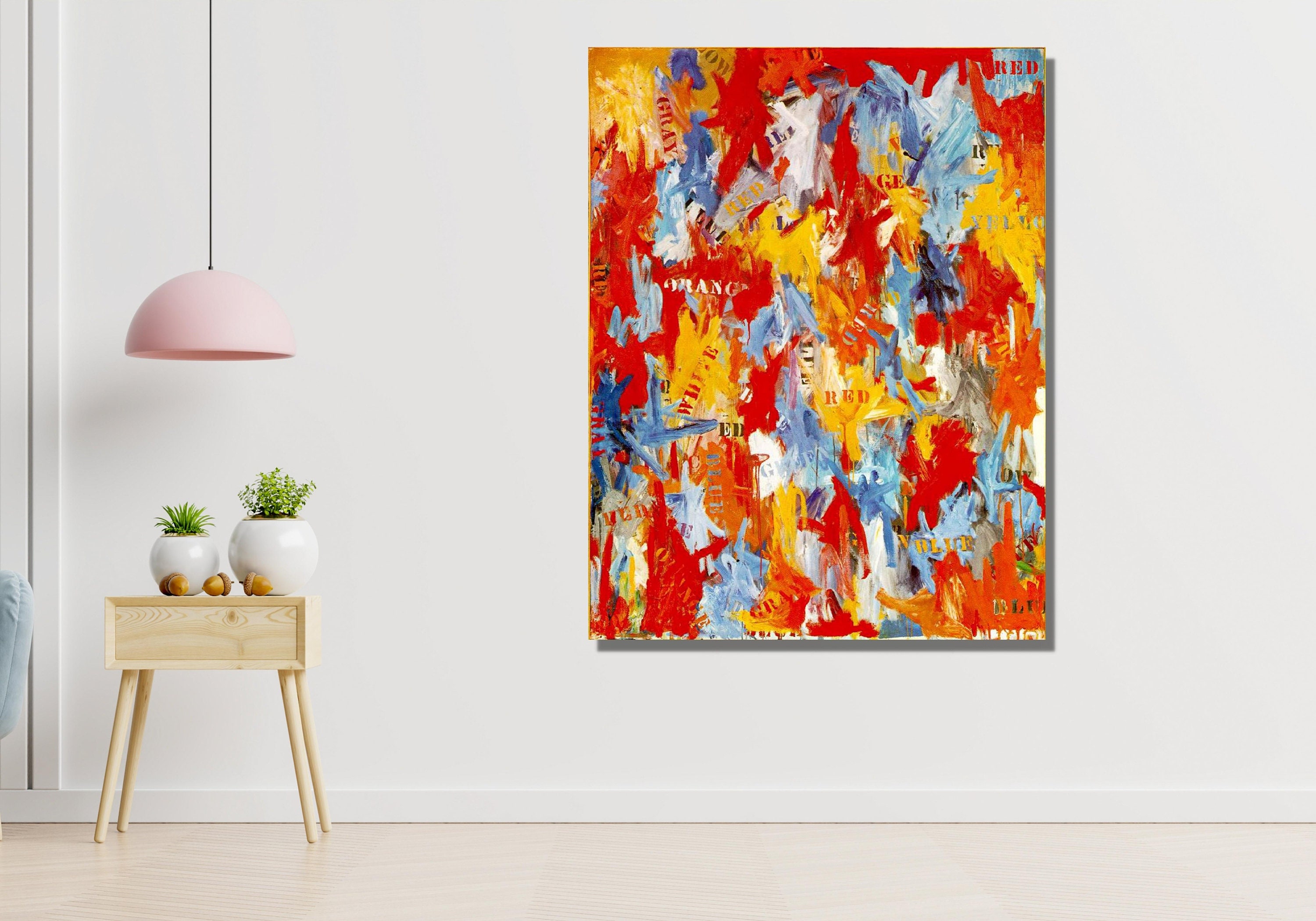 ジャスパー・ジョーンズのキャンバス壁アートデザイン、False Start