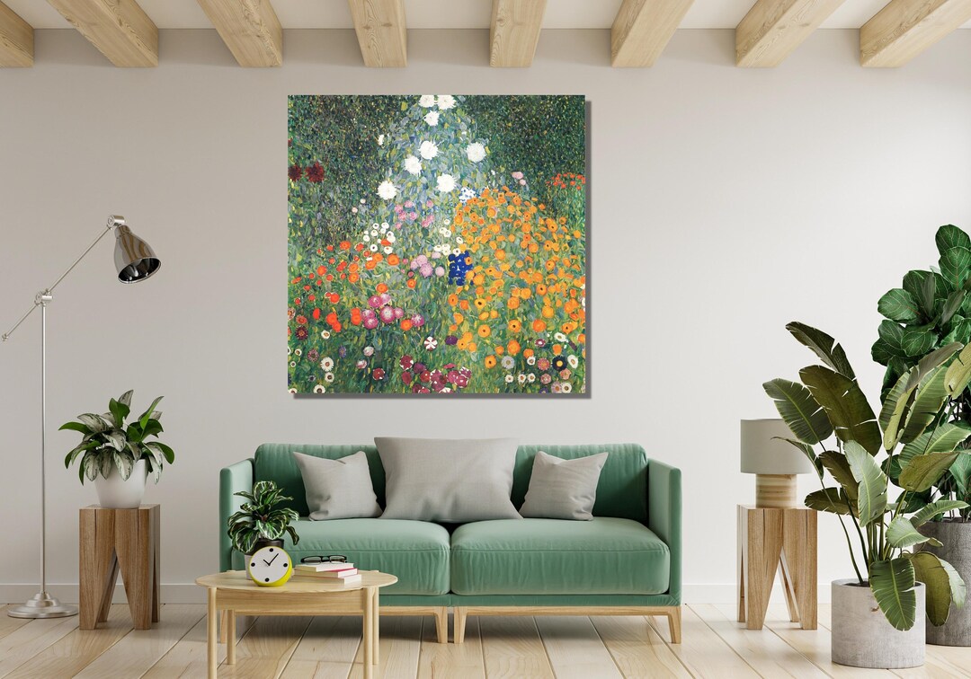 Gustav Klimt Canvas, Flower Garden Poster, Gustav Klimt Print Wall Art ...