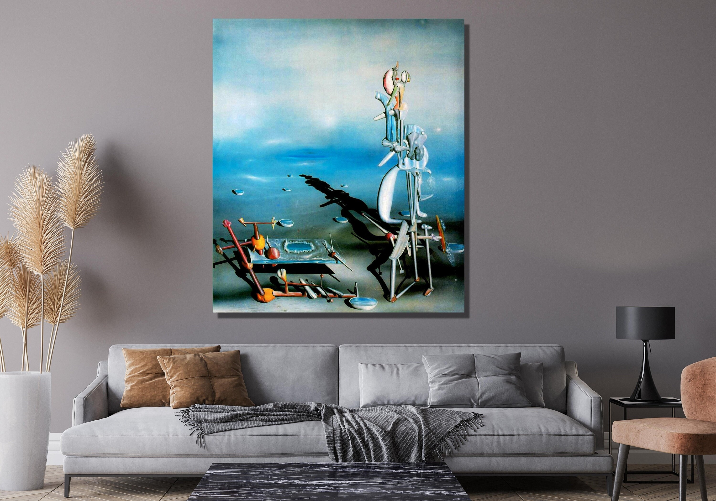 Indefinite divisibility 1942 by Yves Tanguy Canvas Wall Art,Surreal Abstract Wall Painting,Poster,Print,Desing,Decoration for Home &Office