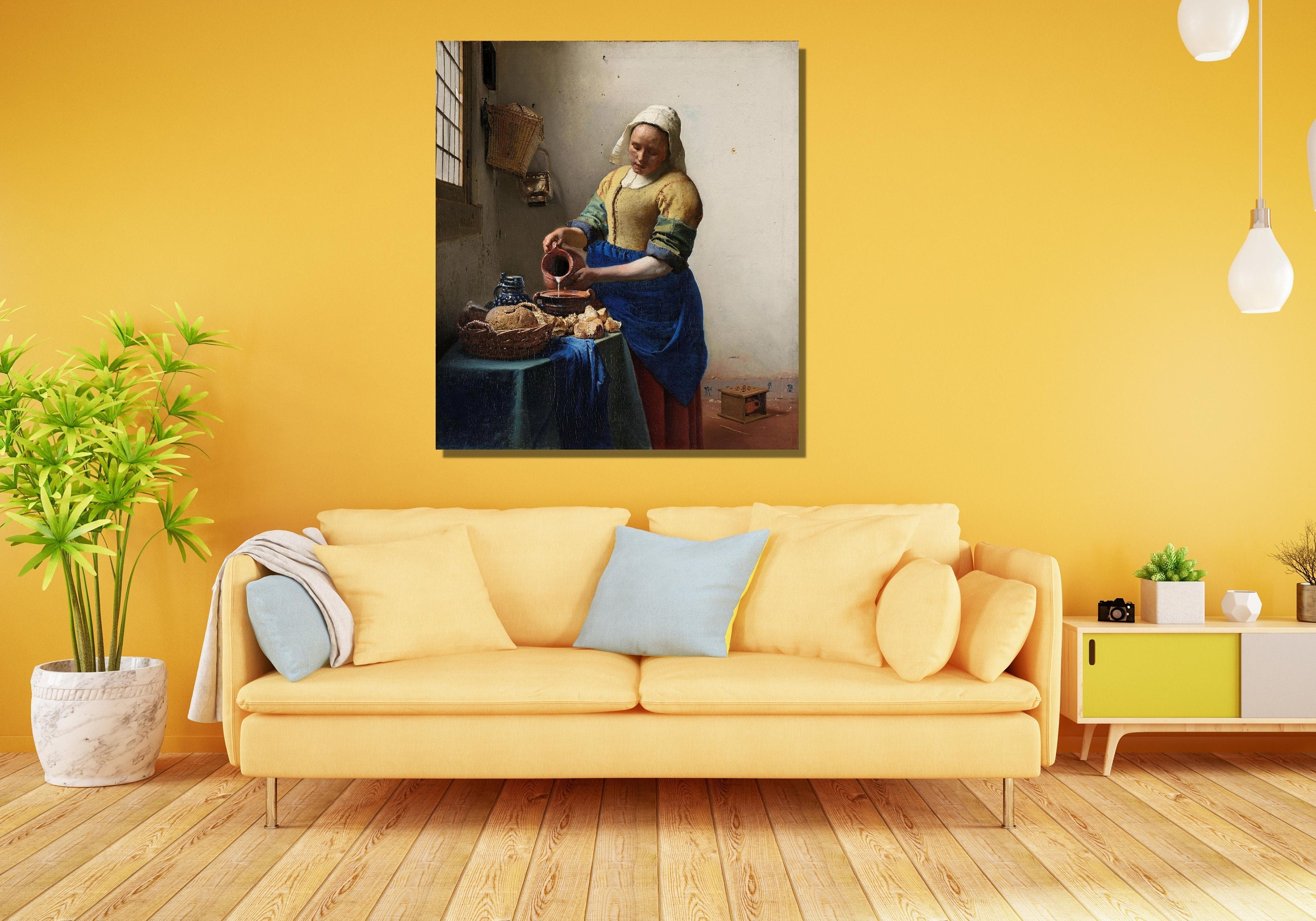 Die Milchmädchen Leinwand Wanddruck, Jan Vermeer Poster, Niederländisch  Golden Age Decor Art Design, Für Haus & Büro Dekor, Poster oder Leinwand  fertig zum Aufhängen