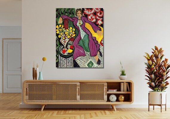 Henri Matisse Canvas Wall Art Design, Woman in a Purple Coat Poster Print Decor For Home & Office Decoration, Poster Or Canvas Ready To Hang