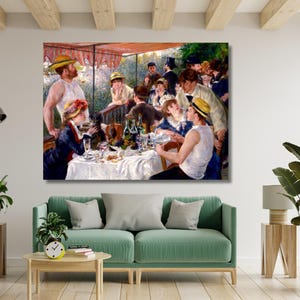 Luncheon of the Boating Party Poster, Pierre Auguste Renoir Canvas Wall Art,Desing for  Home, Office , Poster Or Canvas Ready To Hang