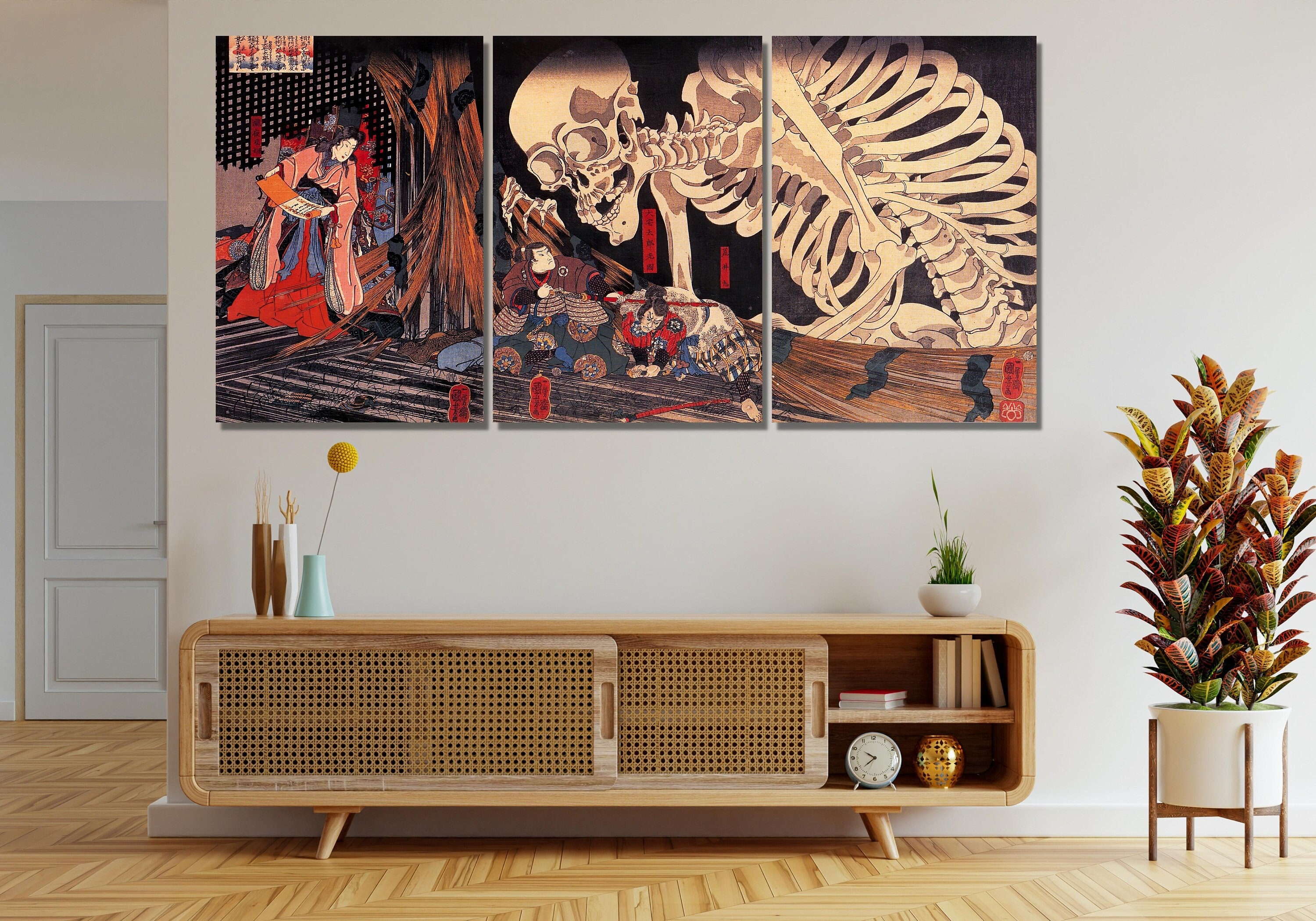 Set of Japanese Prints,utagawa Kuniyoshi Princess Canvas Wall Art ...