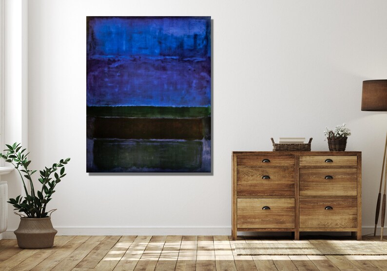 Mark Rothko Print Blue Green and Brown Canvas Wall Art Etsy