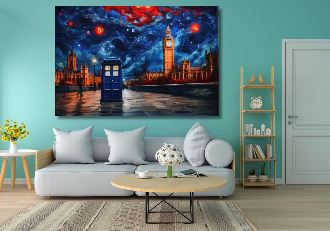 Doctor Who Tardis Box London Canvas Wall Art Decor, London Big Ben ...