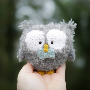 Crochet Amigurumi PATTERN: Owlbert the Fluffy Owl, English PDF