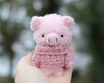 Crochet Amigurumi PATTERN: Fintan the Fluffy PIG, English PDF