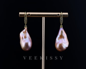 Hoop Baroque Pearl Earring - Genuine Baroque, Vintage Baroque Pearls