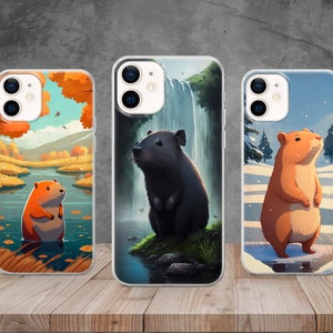 Capybara Cute Phone Case Funny Rodent Cover for iPhone 15, 14, 13, 12, 11, 8, Samsung S23, S22, A73, Huawei P40, P50, Pixel 8, 7, 6