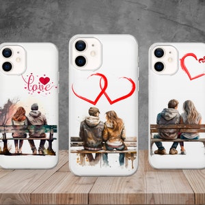 Love Couple Phone Case valentines day Cover for iPhone 14, 13, 12, 11, X, 8, Samsung A13, S22, A73, A53, Huawei P40, P50, Pixel 7, 6