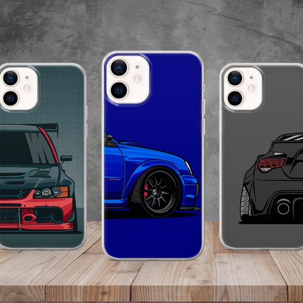 Japanese JDM Drift Phone Case Car Cover for iPhone 15, 14, 13, 12, 11, X, 8, Samsung S24, S23, S22, A73, A53, Huawei P40, P50, Pixel 7, 6