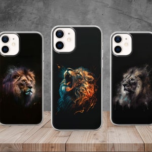 Pastel Lion Head Roar Phone Case Artwork Cover for iPhone 14, 13, 12, 11, X, 8, Samsung S23, S22, A73, A53, Huawei P40, P50, Pixel 7, 6