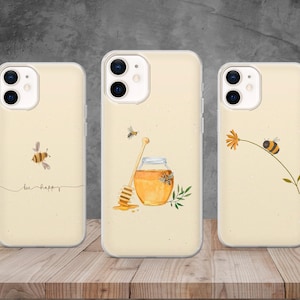 Ästhetische Bienen Handyhülle Honeybee Cover für iPhone 16, 15, 14, 13, 12, 11, 8, Samsung S25, S24, S23, S22, A-Serie, Pixel 9, 8, 7