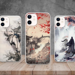 Anime Japan Aesthetic Phone Case Samurai Cover for iPhone 15, 14, 13, 12, 11, 8, Samsung S24, S23, S22, A73, Huawei P40, P50, Pixel 8, 7, 6