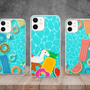 Creative Pool Handyhülle Pool Summer Cover passend für iPhone 15, 14, 13, 12, 11, X, 8, Samsung S24, S23, S22, A73, A53, Huawei P50, Pixel 8, 7