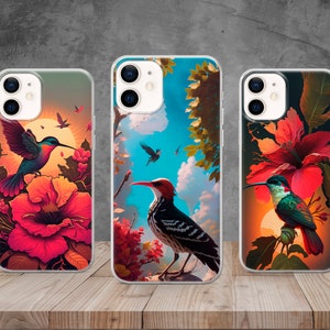 Hummingbird Art Phone Case Birds Nature Cover for iPhone 14, 13, 12, 11, X, 8, Samsung S23, S22, A73, A53, Huawei P40, P50, Pixel 7, 6