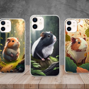 Anime Guinea Pig Phone Case Cartoon Hamster Cover for iPhone 16, 15, 14, 13, 12, 11, 8, Samsung S25, S24, S23, S22, A series, Pixel 9, 8, 7