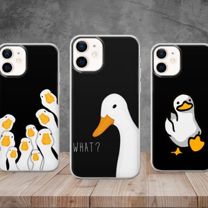 Funny Duck Phone Case Cartoon Cover for  iPhone 15, 14, 13, 12, 11, 8, Samsung S24, S23, S22, A73, Huawei P40, P50, Pixel 8, 7, 6