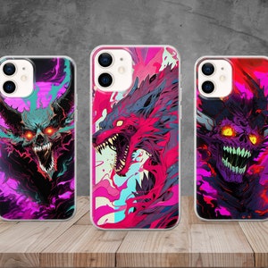 Anime Demon Phone Case Skeleton Cover for iPhone 15, 14, 13, 12, 11, X, 8, Samsung S23, S22, A73, A53, Huawei P40, P50, Pixel 8, 7, 6