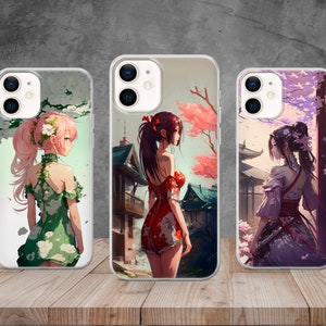 Beautiful Waifu Anime Phone Case Japan Sakura Cover fit for iPhone 14, 13, 12, 11, X, 8, Samsung S23, S22, A73, A53, Huawei P50, Pixel 7, 6