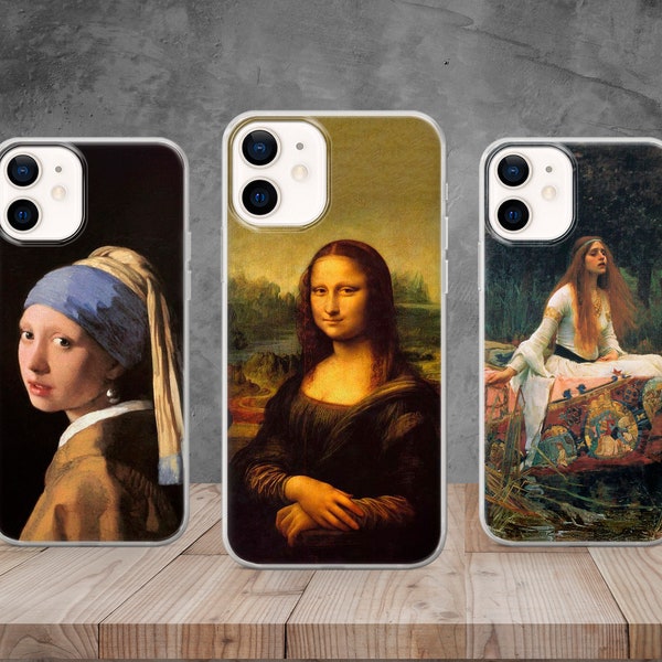 Leonardo Da Vinci Phone Case Aesthetic Cover fit for iPhone 14, 13, 12, 11, X, 8, Samsung S23, S22, A73, A53, Huawei P40, P50, Pixel 7, 6