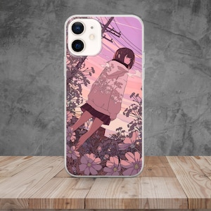 Anime Girl Phone Case Aesthetic Cover for iPhone 15, 14, 13, 12, 11, 8, Samsung S24, S23, S22, A73, Huawei P40, P50, Pixel 8, 7, 6 3