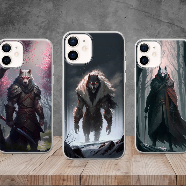 Werwolf Fantasy Handyhülle Wolfman Cover für iPhone 15, 14, 13, 12, 11, X, 8, Samsung S24, S23, S22, A73, A53, Huawei, Pixel 8, 7, 6
