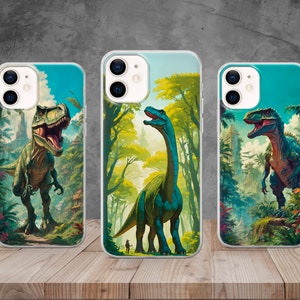 Jurassic Dinosaur Phone Case Reptile Cover for iPhone 16, 15, 14, 13, 12, 11, 8, Samsung S25, S24, S23, S22, A series, Pixel 9, 8, 7