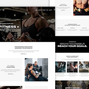 Squarespace Website Template, Squarespace Website Design, Squarespace Design, Gym, Personal Trainer Website, Fitness Website, Pulse Template