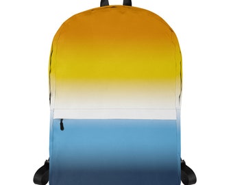 Aroace Pride Backpack with Laptop Compartment Ombre College University School Aromantic Asexual