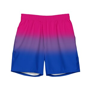 Bisexual Bi Pride Mens Style Swim Trunks LGBT Clothing Apparel Swimwear Swimsuit Board Shorts Ombre