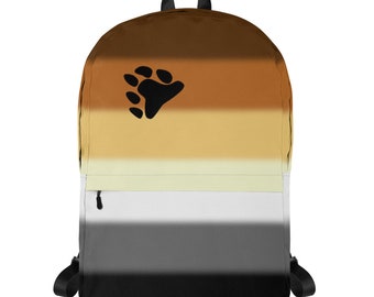 Gay Bear Pride Backpack with Laptop Compartment Ombre LGBT Otter Cub School University College Book Bag