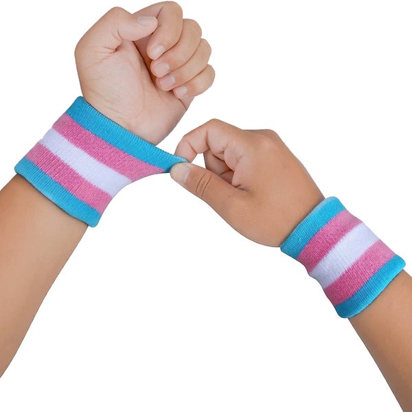 Transgender Trans Pride Wrist Sweat Band MTF FTM LGBT Clothing Athletic Accessories