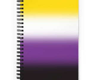 Nonbinary Enby Pride Ombre Spiral Notebook LGBT Journal Diary Scratch Pad Paper Memo (140 Pages)