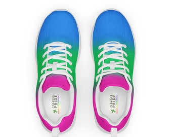 Polysexual Poly Pride Men’s Athletic Shoes LGBT Sneakers Running Walking Jogging Tennis Footwear Gym Ombre
