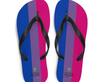 Bisexual Bi Pride Flag Flip Flops Slippers Sandals Thongs Shoe LGBT Clothing Apparel Accessories Summer Beach Wear