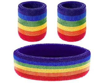 LGBTQ Pride Head Wrist Sweatband 3 PC Set