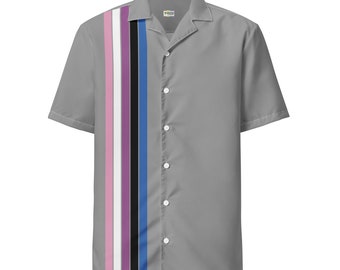 Genderfluid Pride Unisex Button-Down Shirt Racing Stripes