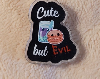 Boba & Macaron "Cute but Evil" Pin