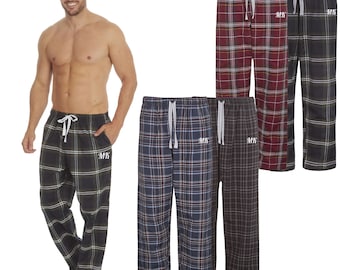 Custom Men's Pyjama Bottoms - Personalized Lounge Pants with Embroidered Initials - Comfortable and Stylish Sleepwear for Him
