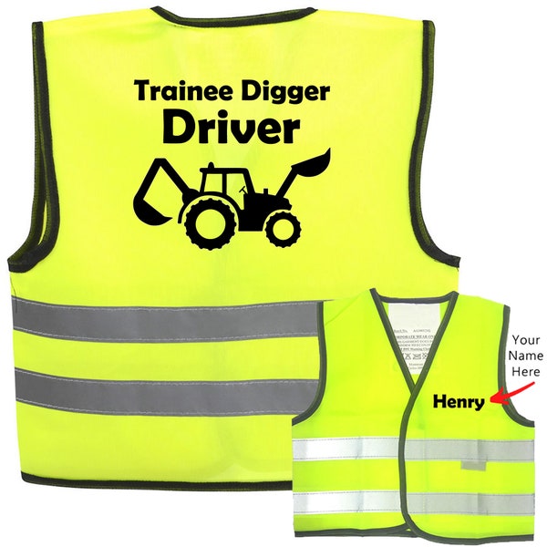 High Visibility Safety Vest for Kids: Trainee Digger Driver Children's Hi Viz Jacket