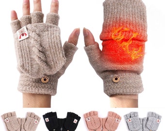 Women's Touch of Elegance: Cozy Fingerless Mittens with Touchscreen Compatibility – Winter Chic for the Modern Tech-Savvy Fashionista