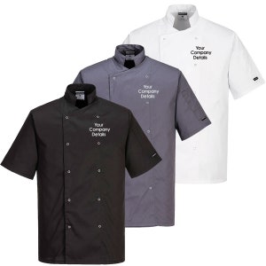 Chefs short sleeved food kitchen catering industry jackets