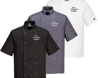 Chefs short sleeved food kitchen catering industry jackets