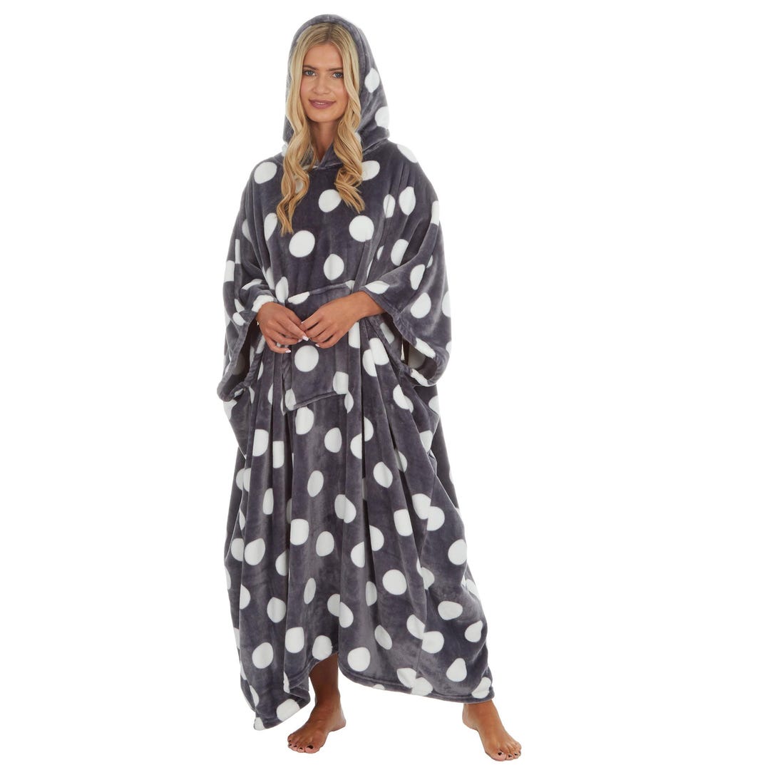Personalized Hooded Fleece Blanket Kaftan | Custom Embroidered ...