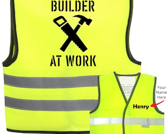 High Visibility Safety Vest for Kids: Builder At Work Children's Hi Viz Jacket