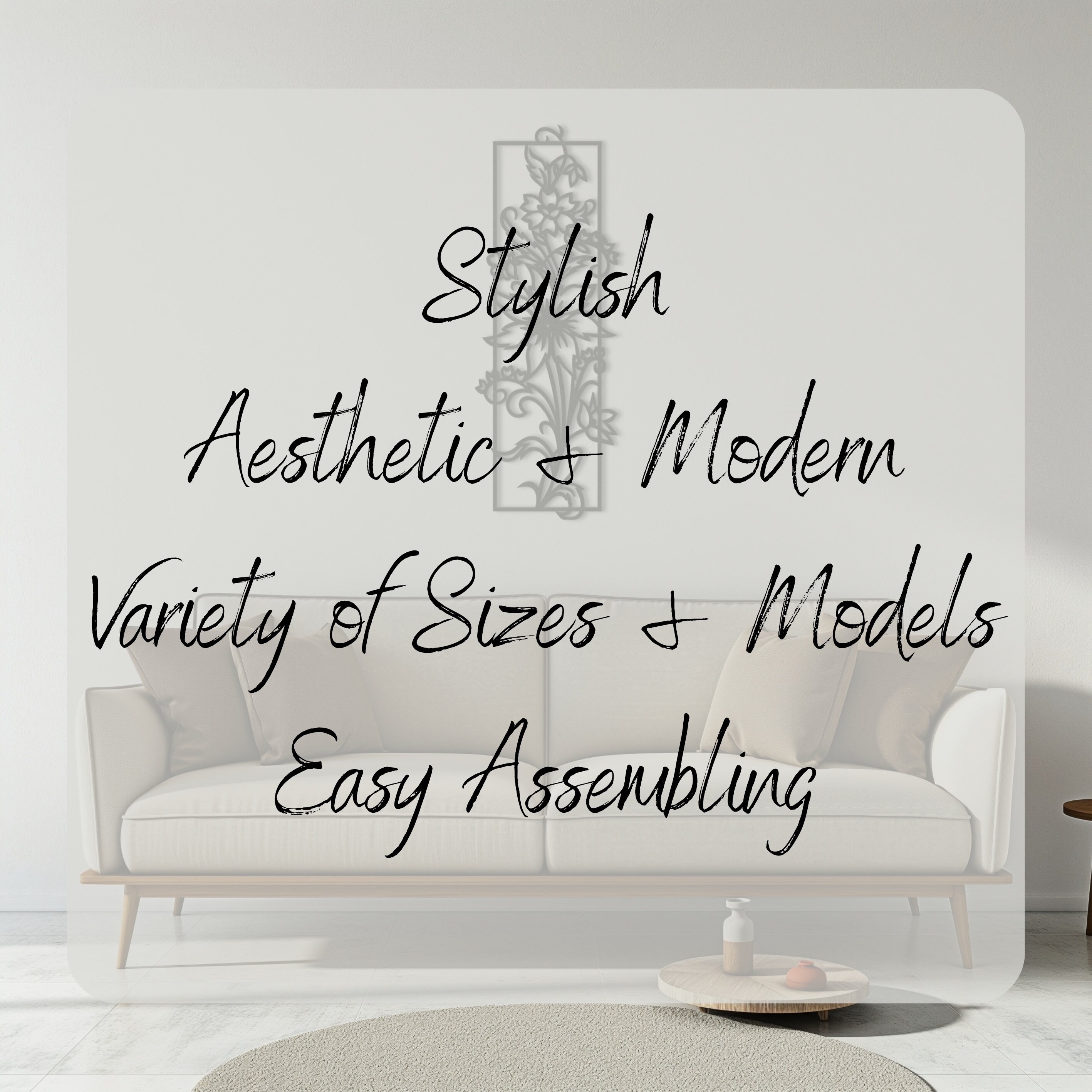 Long Narrow Vertical Flower Metal Wall Art, Plant Wall Art, Vertical