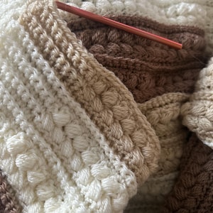 The Country Cottage Throw, Crochet Blanket Pattern, Easy Textured Rustic Afghan, US&UK Terms (PDF) Detailed Picture Tutorial, make any size